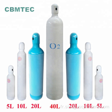Cylindre d&#39;oxygène en acier à haute pression à haute pression 40L
